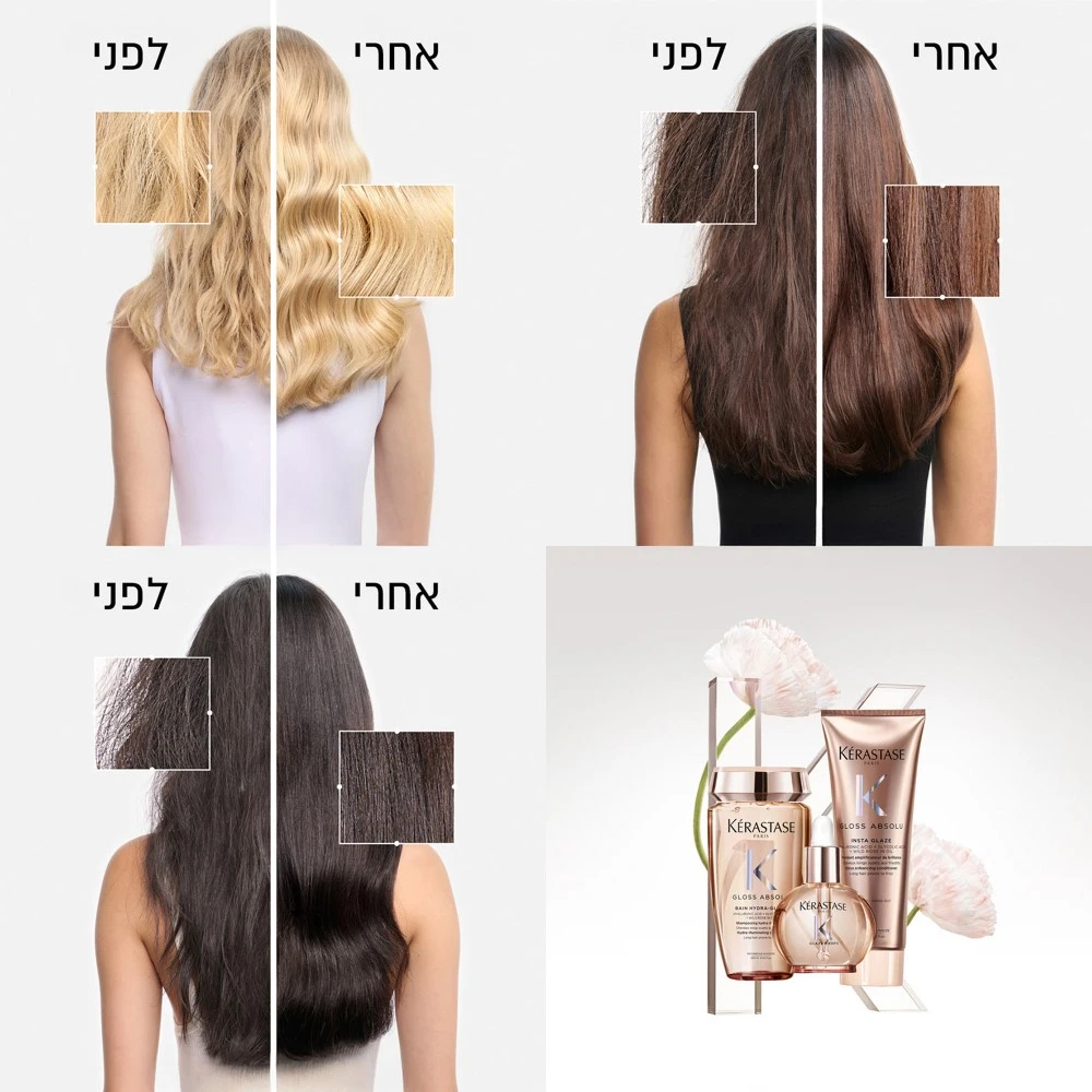 מארז נסיעות לחג GLOSS ABSOLU טיפוח להורדת נפח בלתי רצוי (Anti Frizz) וברק עוצמתי – תמונה 4
